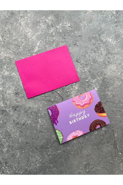 Greeting Card - HBD Donuts Purple
