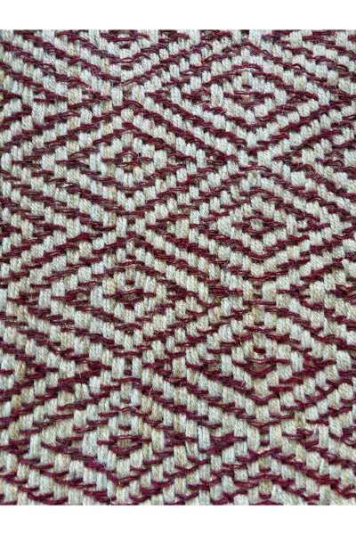 Jute Rug - Red and White Diamond Weave