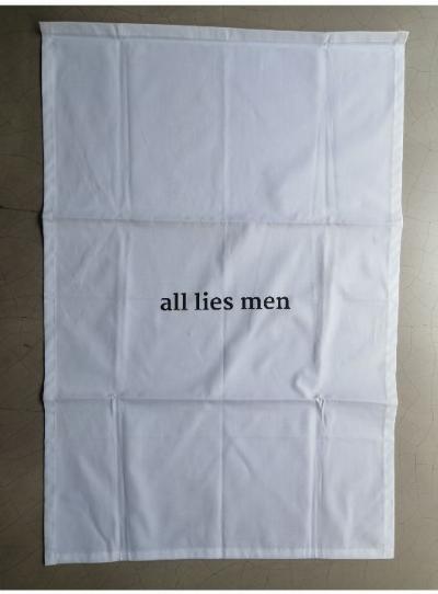 Sri Lankanism Tea Towel, White - All lies men