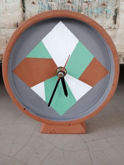 Small Clay clocks -Painted