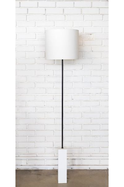 Minimalist Floor Lamp - White, Barrel shade
