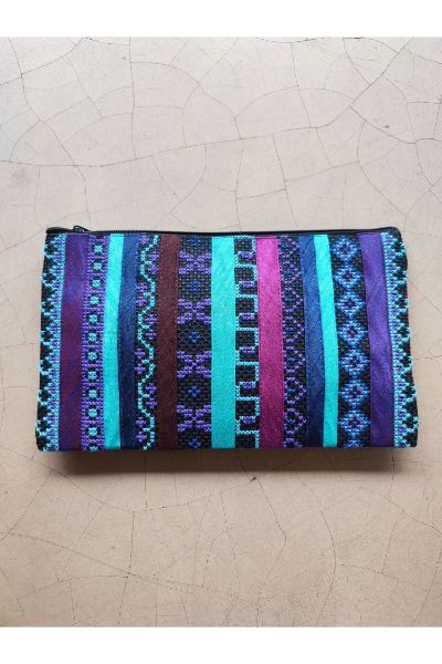 X Stitch Zip Purse - Water