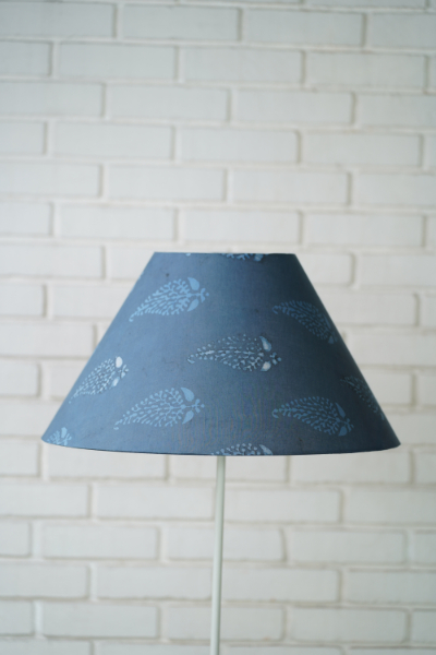 Empire Shade (L) - Blue Leaf Motif Print