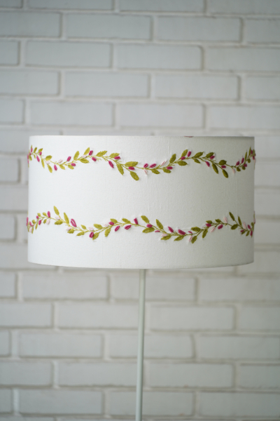 Barrel Shade (L) - Embroidered Amu Redi - Floral
