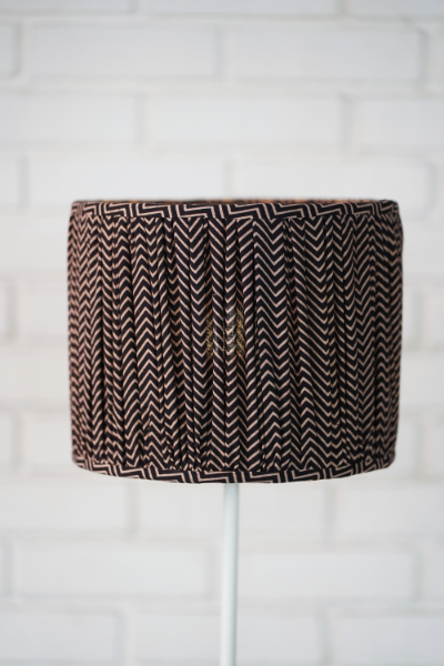 Barrel Shade (S) - Black Block Print, Pleated