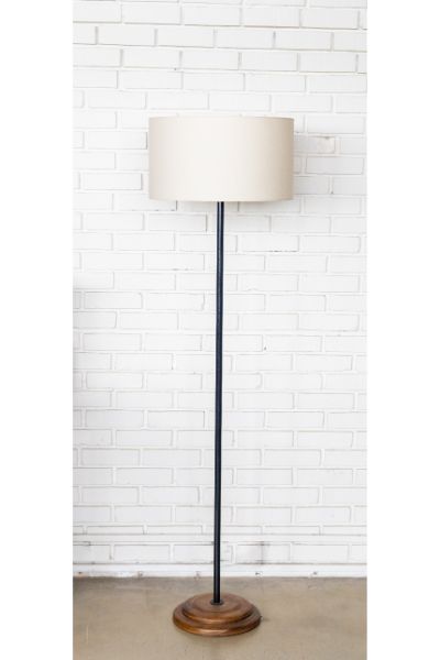 Elemental floor lamp -  Linen drum shade