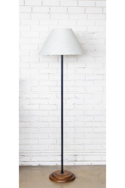 Elemental floor lamp -  Linen Coolie shade