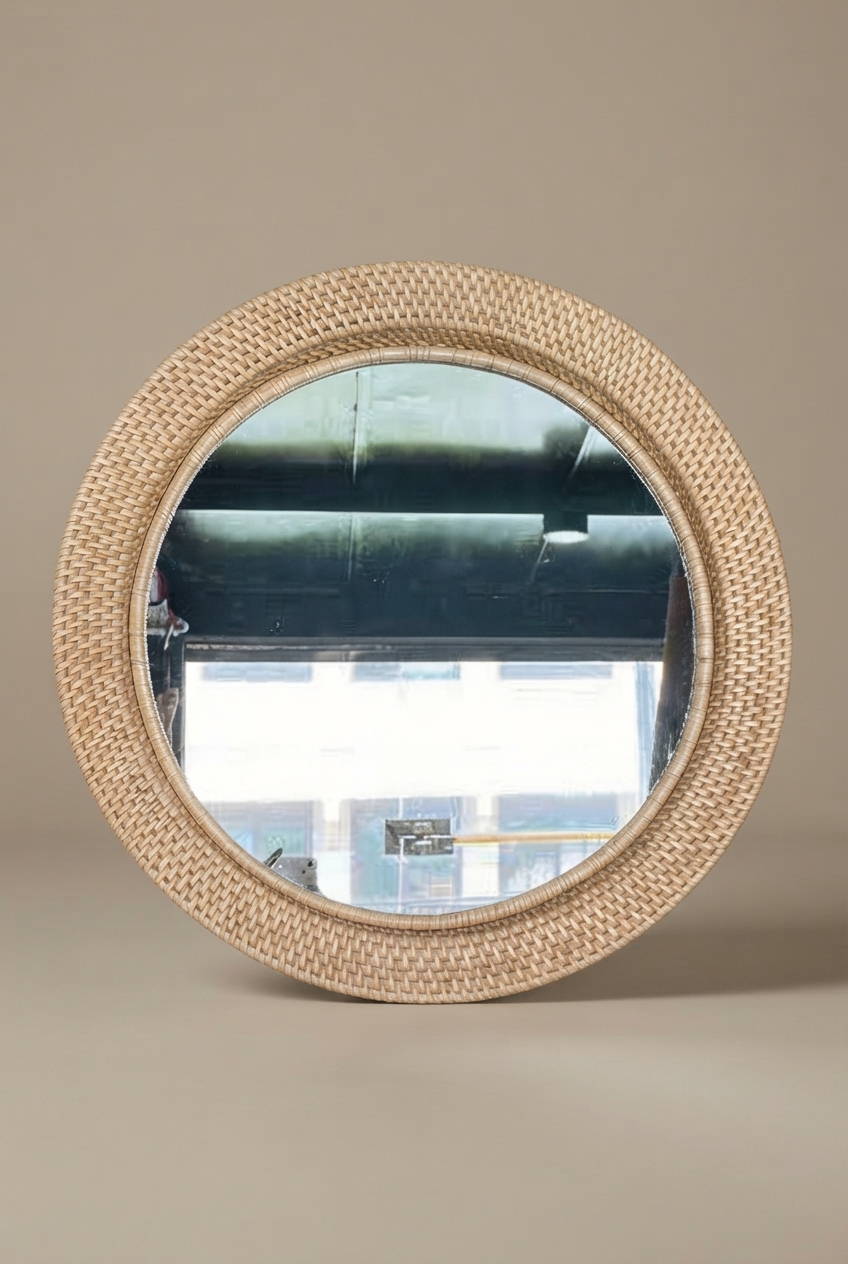 Kala Large Cane Mirror - Sand