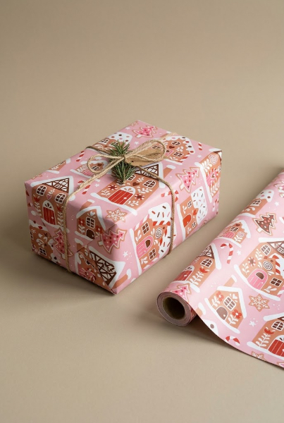 Christmas Wrapping Paper - Gingerbread Lane