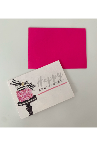 Greeting Card - Happy Anniversary Pink Cake