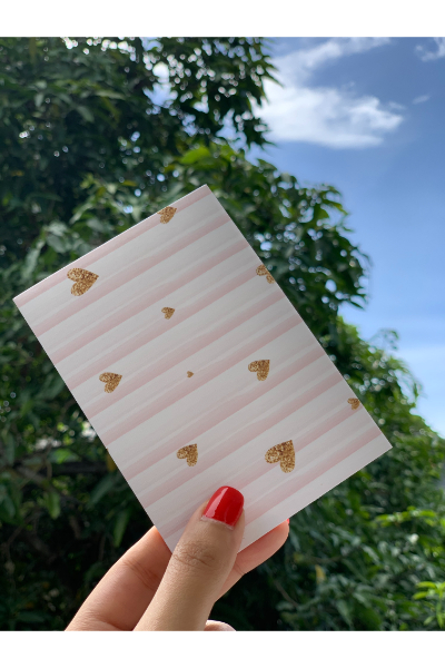 Greeting Card - Gold Hearts