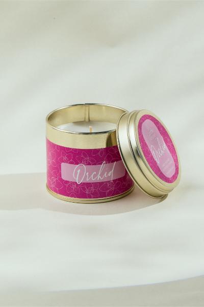Orchid - Tall Tin Candle 