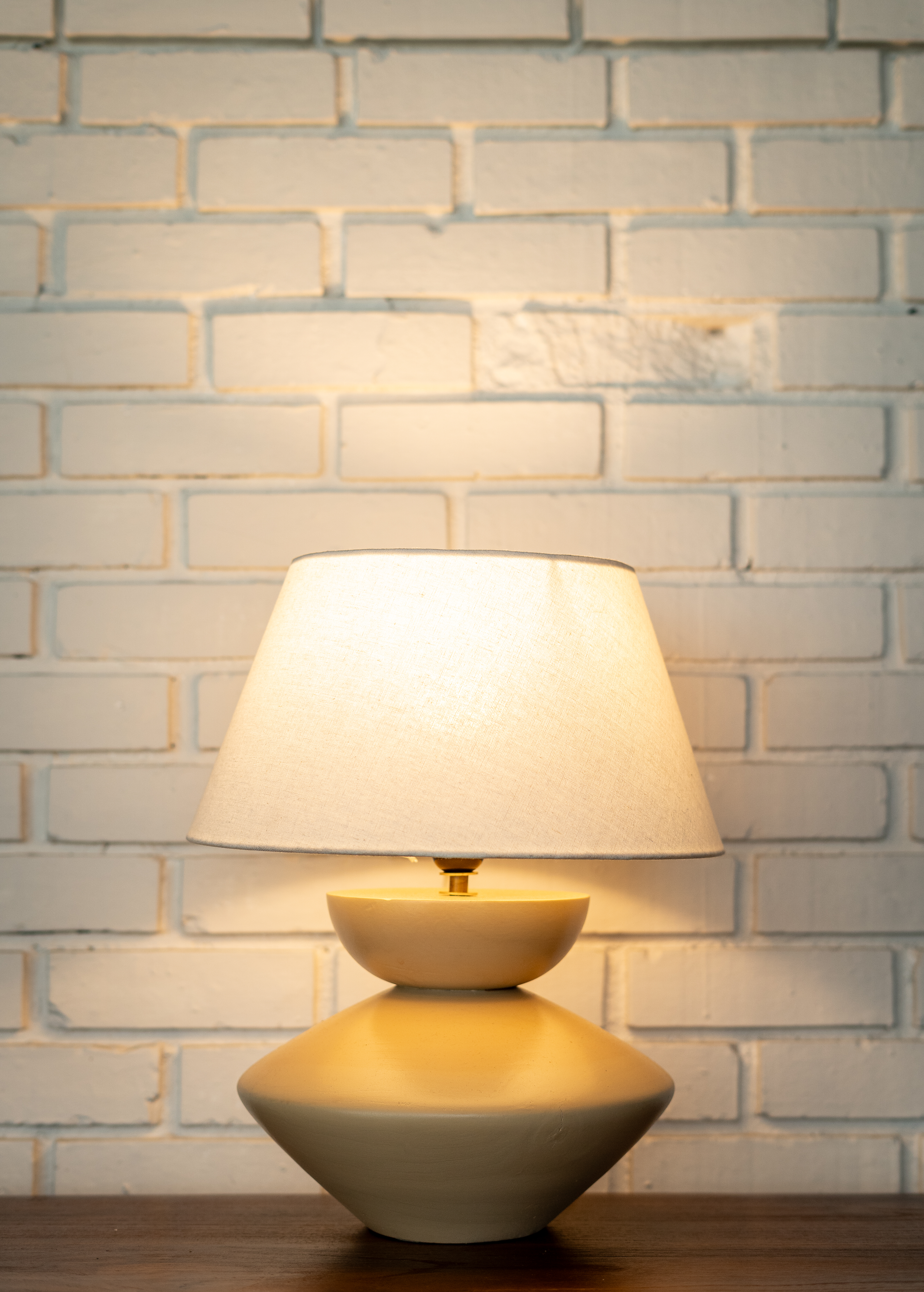 Droid Lamp Sand - Tapered Linen Shade