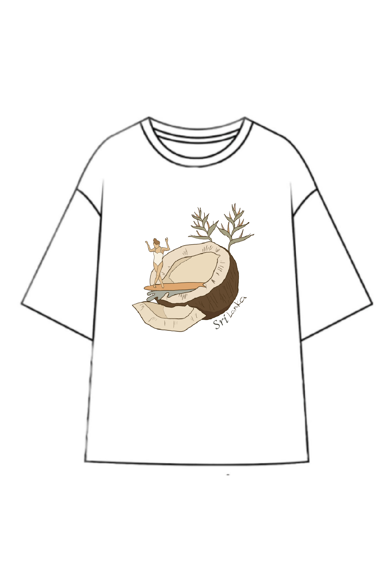 Coconut surfer printed Tees
