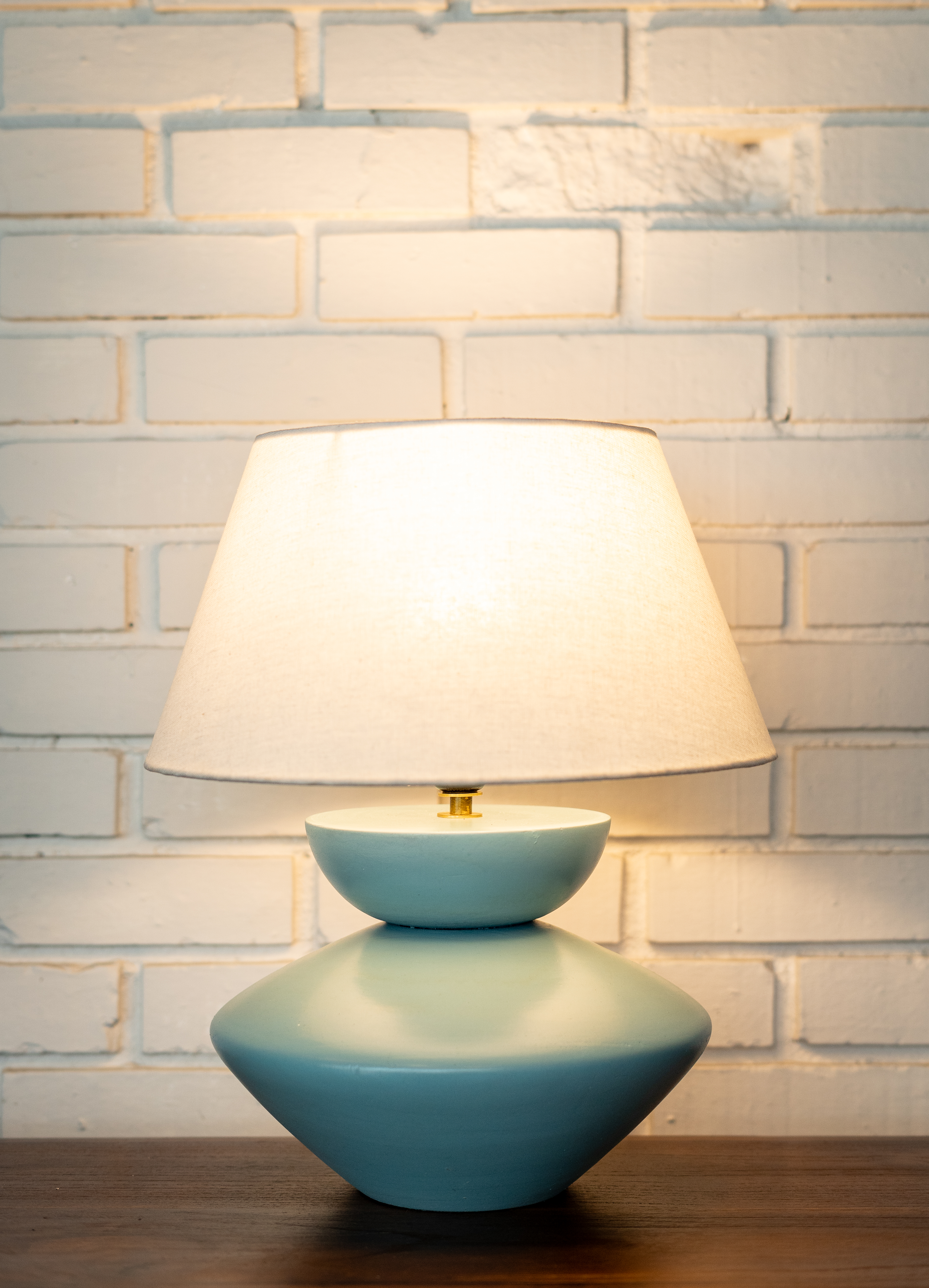 Droid Lamp Sky - Tapered Linen Shade