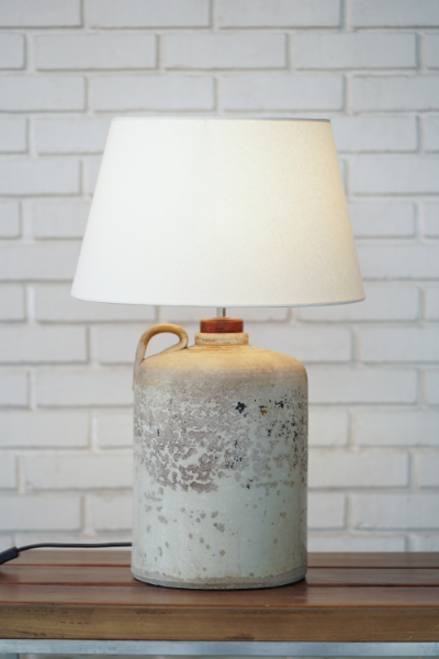 Honeypot Lamp (Bare) - Tapered Linen Shade