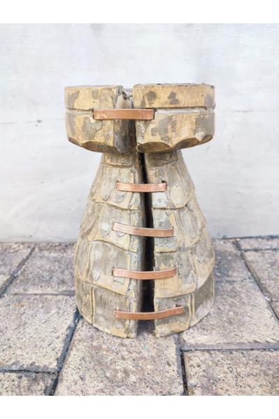 Copper Candle Stand - Stone Large