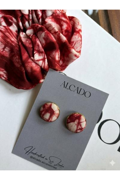 Batik Studs - Red ALC#44 