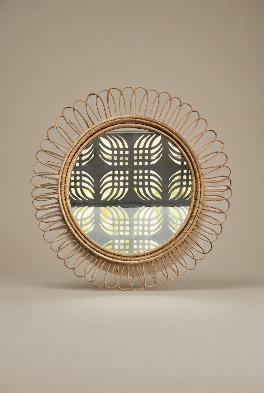 Daas Pethi Large Cane Mirror - Sand