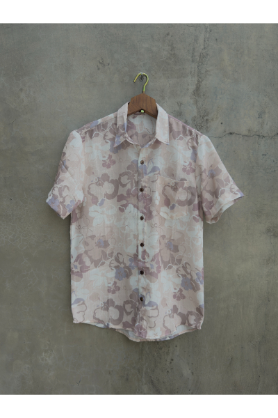 Batik Shirt - Pink Floral Shirt (3XL)