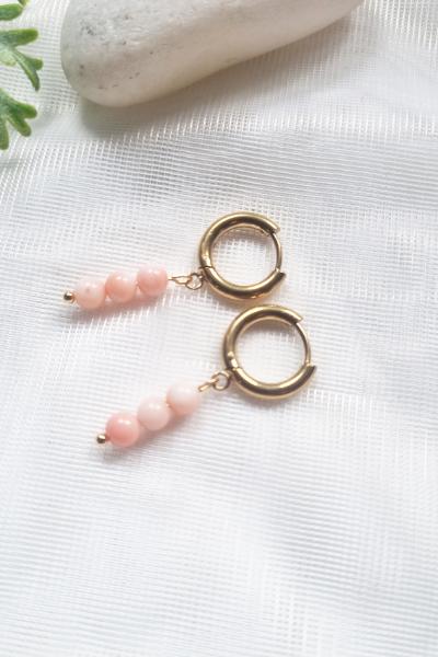 Light Pink Coral Hoop Earring - P382