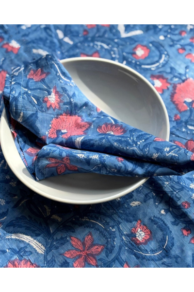 Block Print Table Throw - Coraline