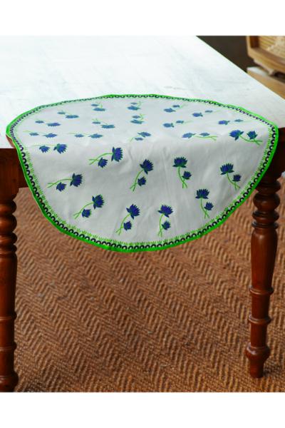 Block Printed Round Table Cloth - Purple