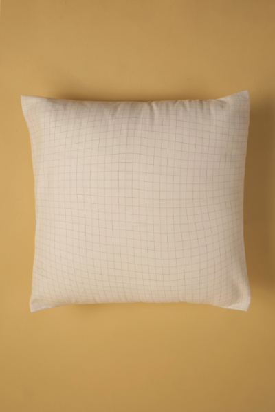 Linen Blend Cushion Cover - Windowpane Check - Set of 2