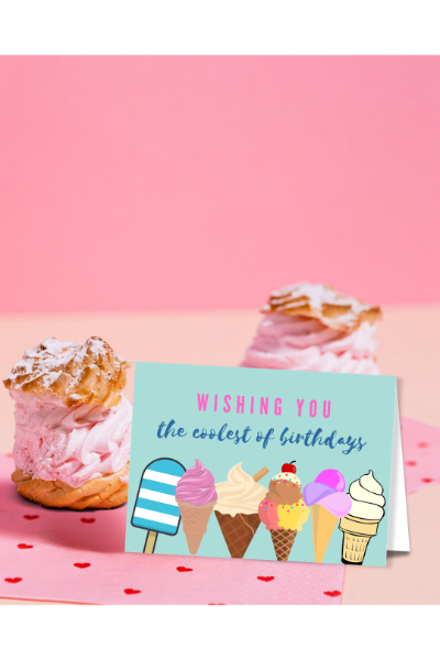 Greeting Card - Coolest Birthday Ice Cream