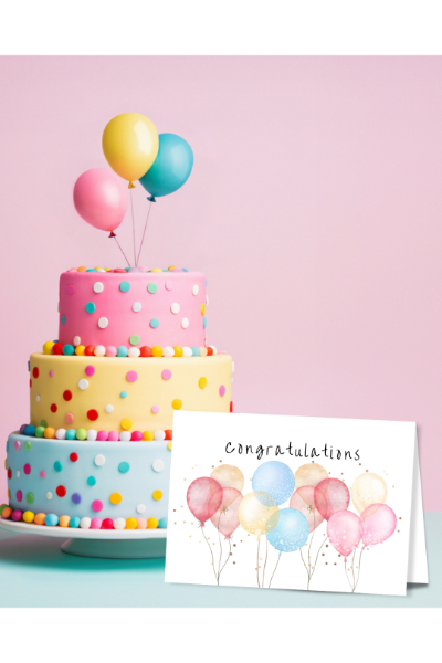 Greeting Card - Congratulations Balloons Multi