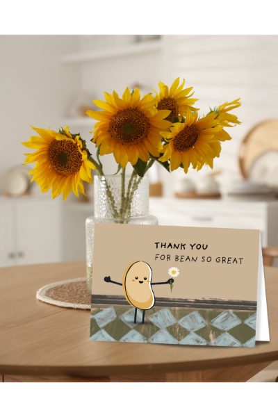 Greeting Card - Thank You Bean