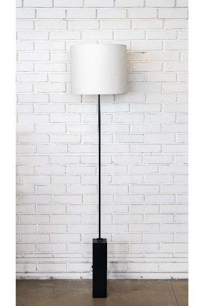 Minimalist Floor Lamp - Matt Black, Barrel shade