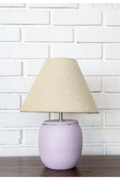 Pot Belly Table Lamp - Lilac, Raw Cloth  hade