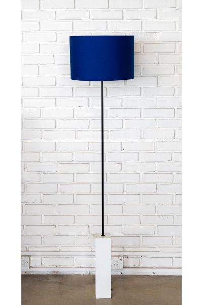 Minimalist Floor Lamp - White, Navy shade