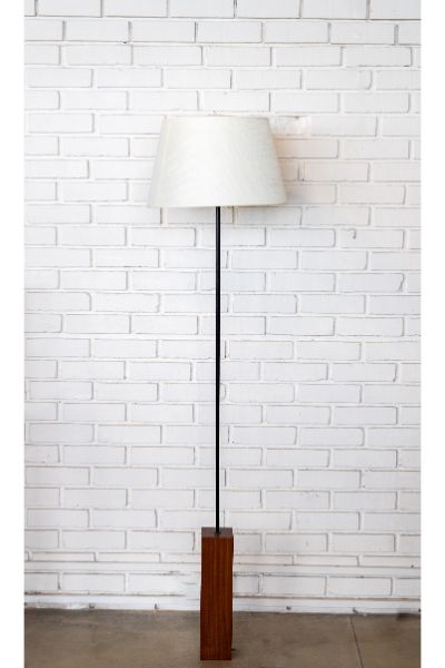Minimalist Floor Lamp - Natural, Tapered linen shade