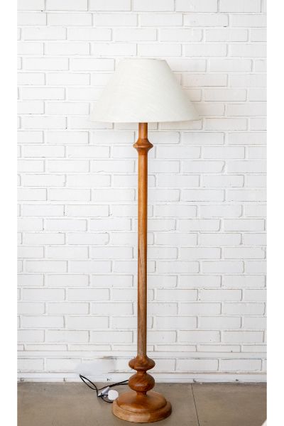 Elvin Lamp - Natural, White Coolie shade