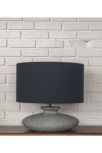 The Phillips Cement Table lamp - Black cotton shade